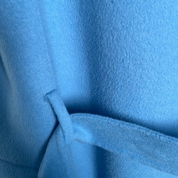 Maje Blue Wool Coat with Removable Belt in Same color - Picture 4 of 5
